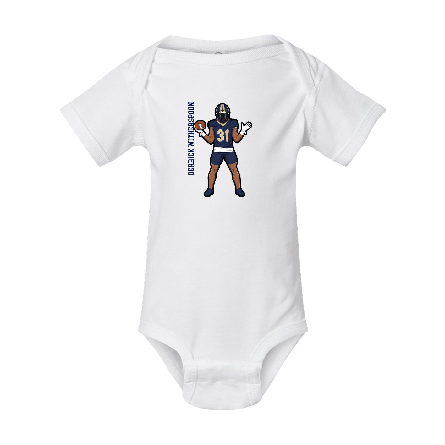Baby Onesie — Name Vertical in White