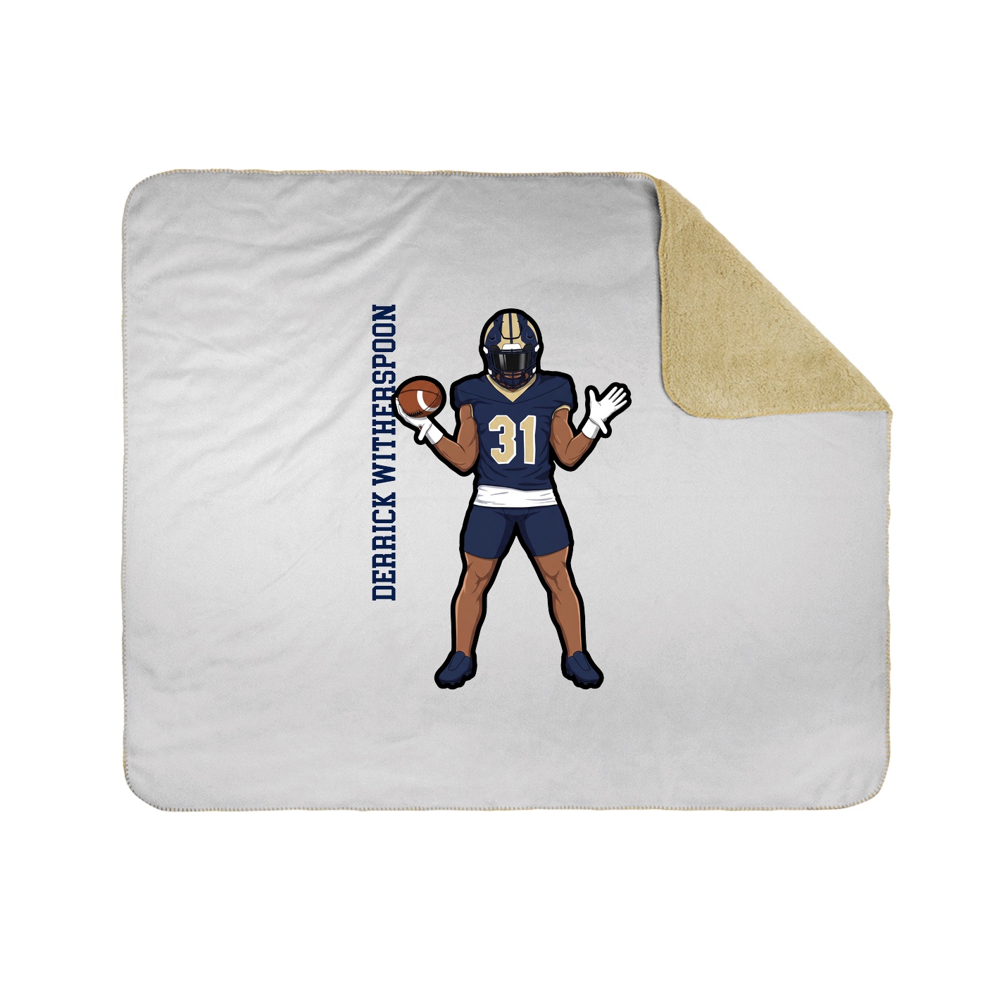 Throw Blanket — Name Vertical in White