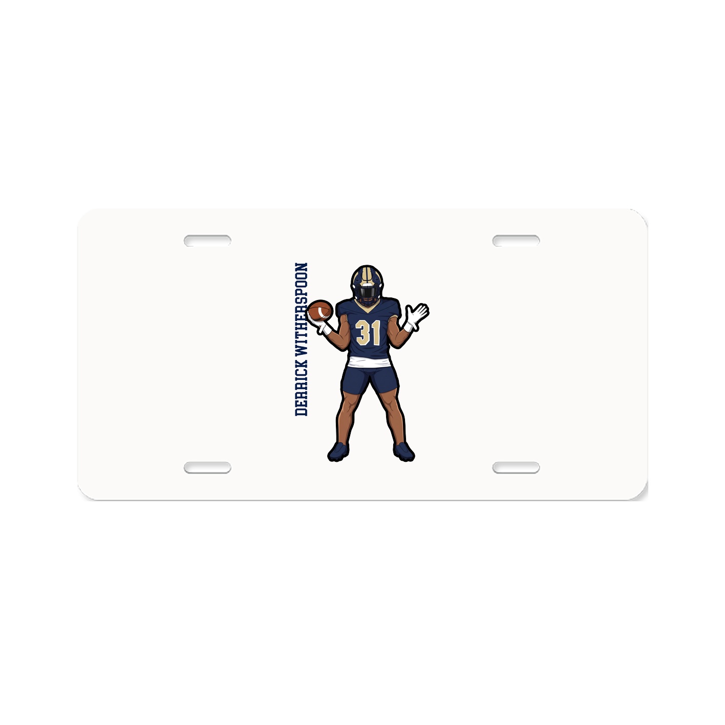 License Plate — Name Vertical in Classic