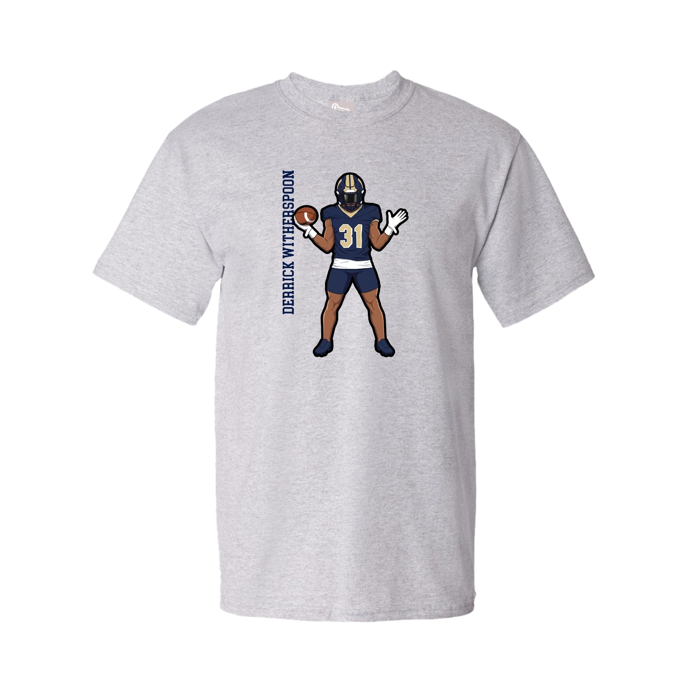 Tee — Name Vertical in Grey