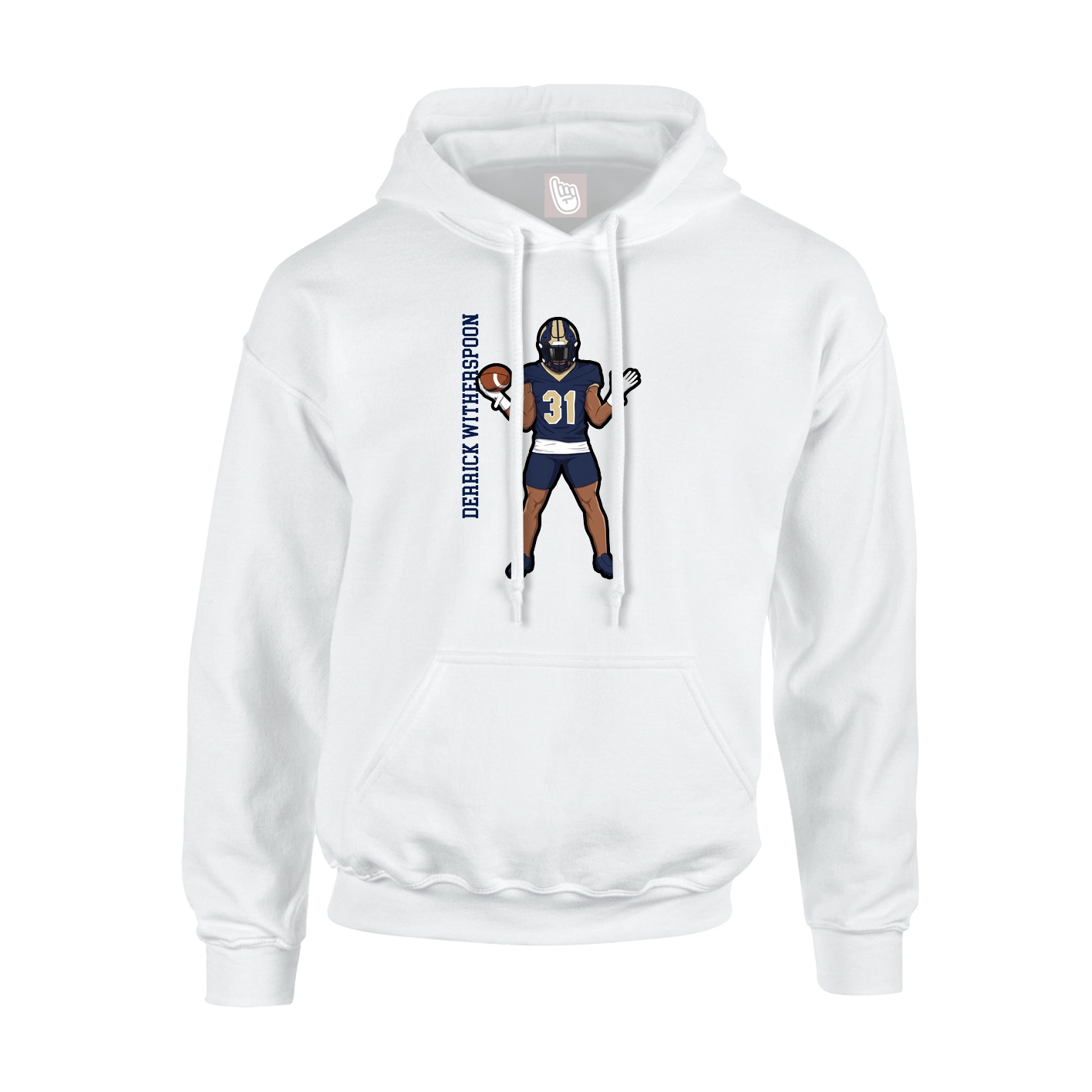 Hoodie — Name Vertical in White