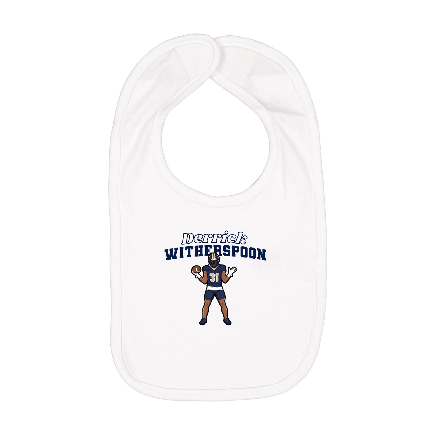 Infant Bib — Name Arch in White