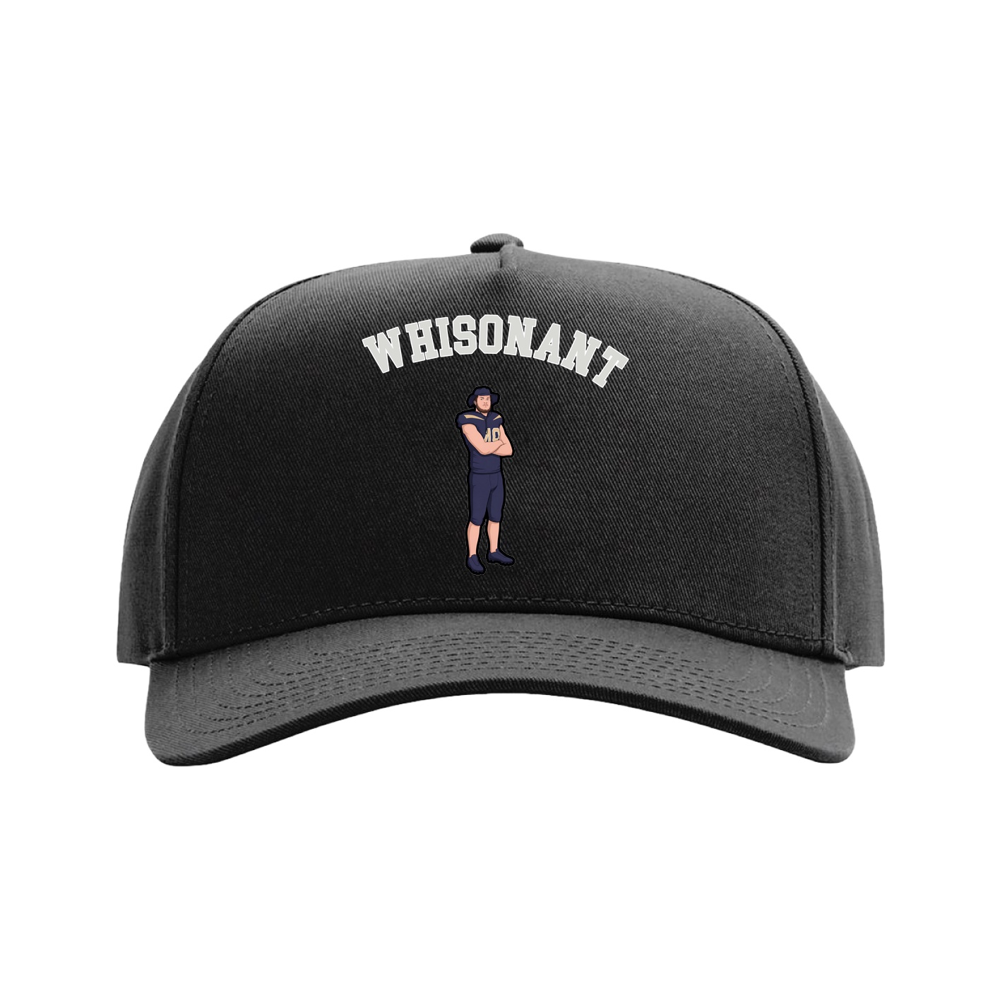Full Fabric Five-Panel Champ Cap — Shirsey Arch in Black