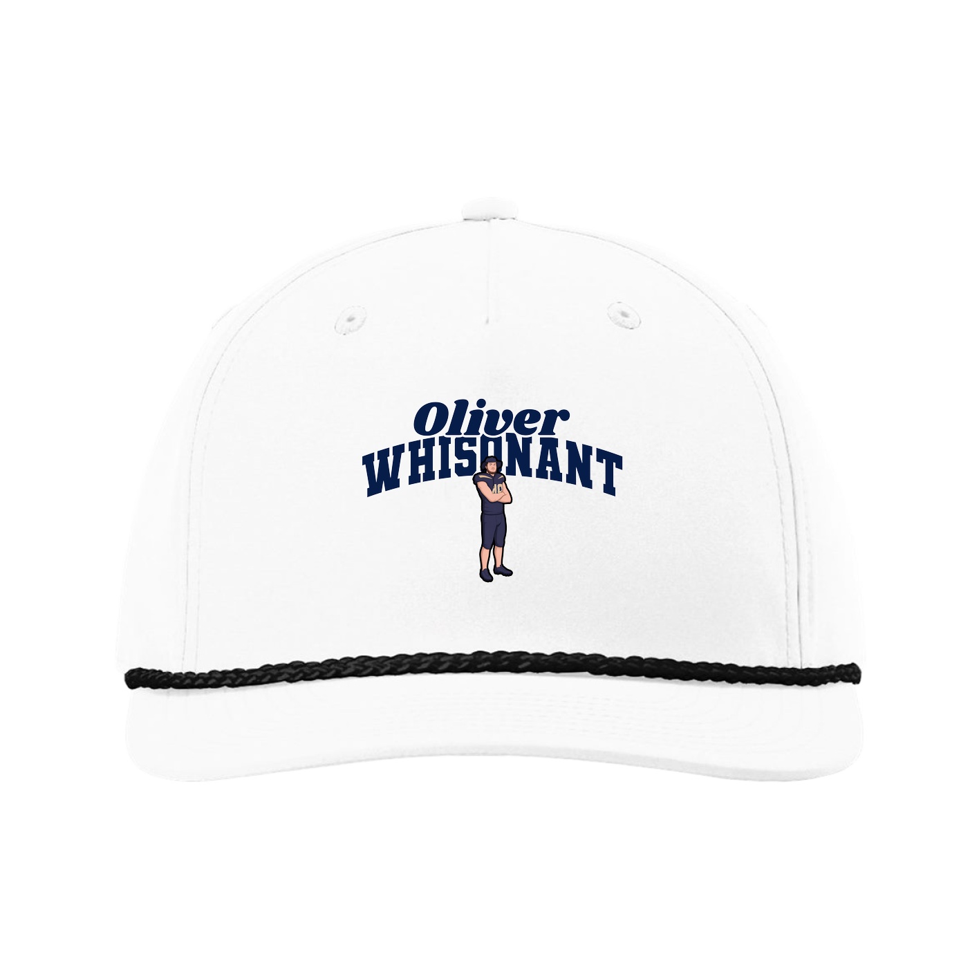 Five-Panel Classic Rope Cap — Signature Arch in White