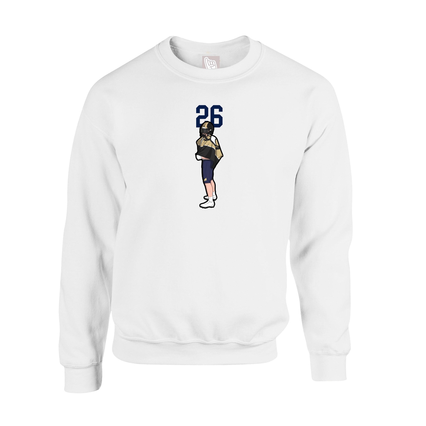 Fleece Crew — Number Top in White