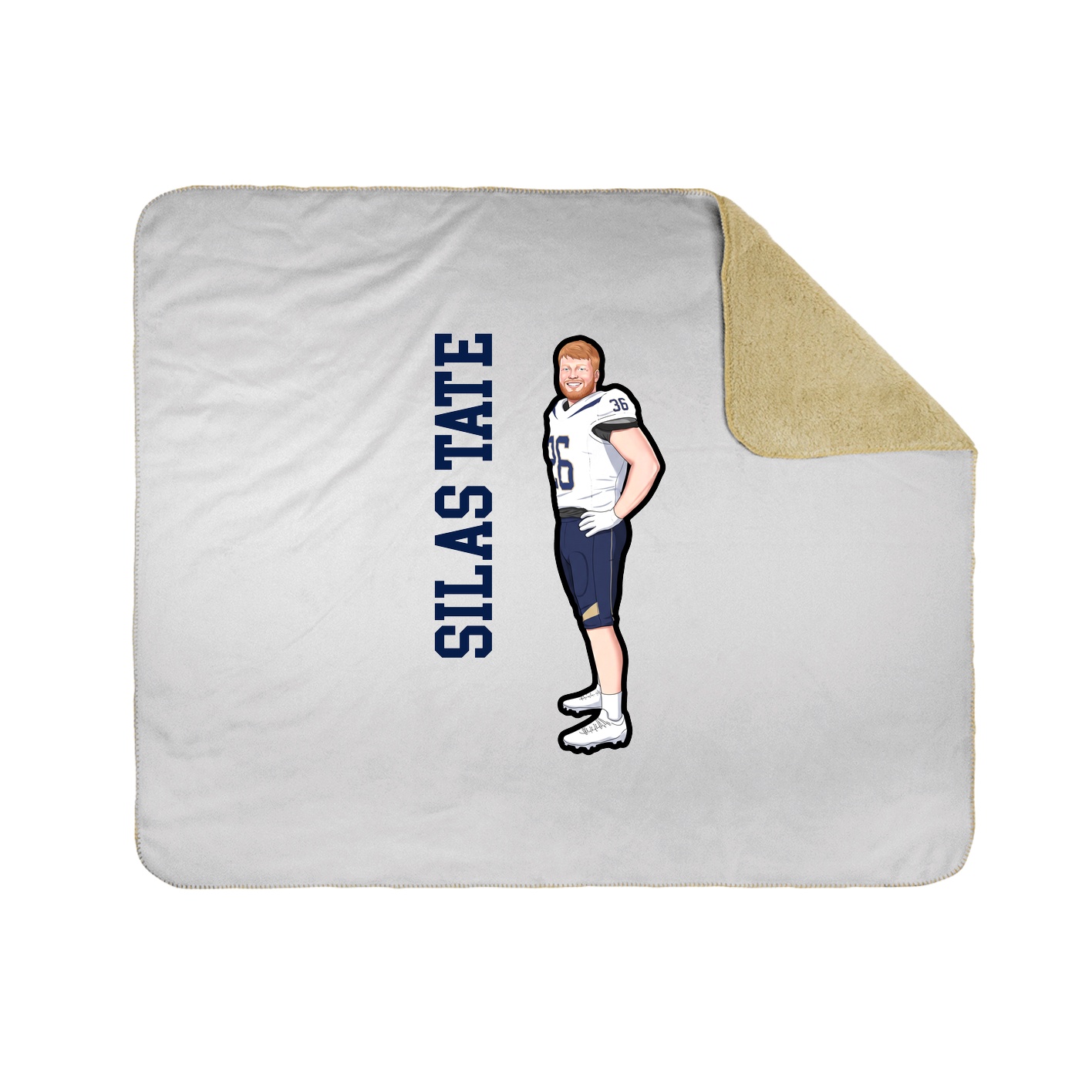 Throw Blanket — Name Vertical in White