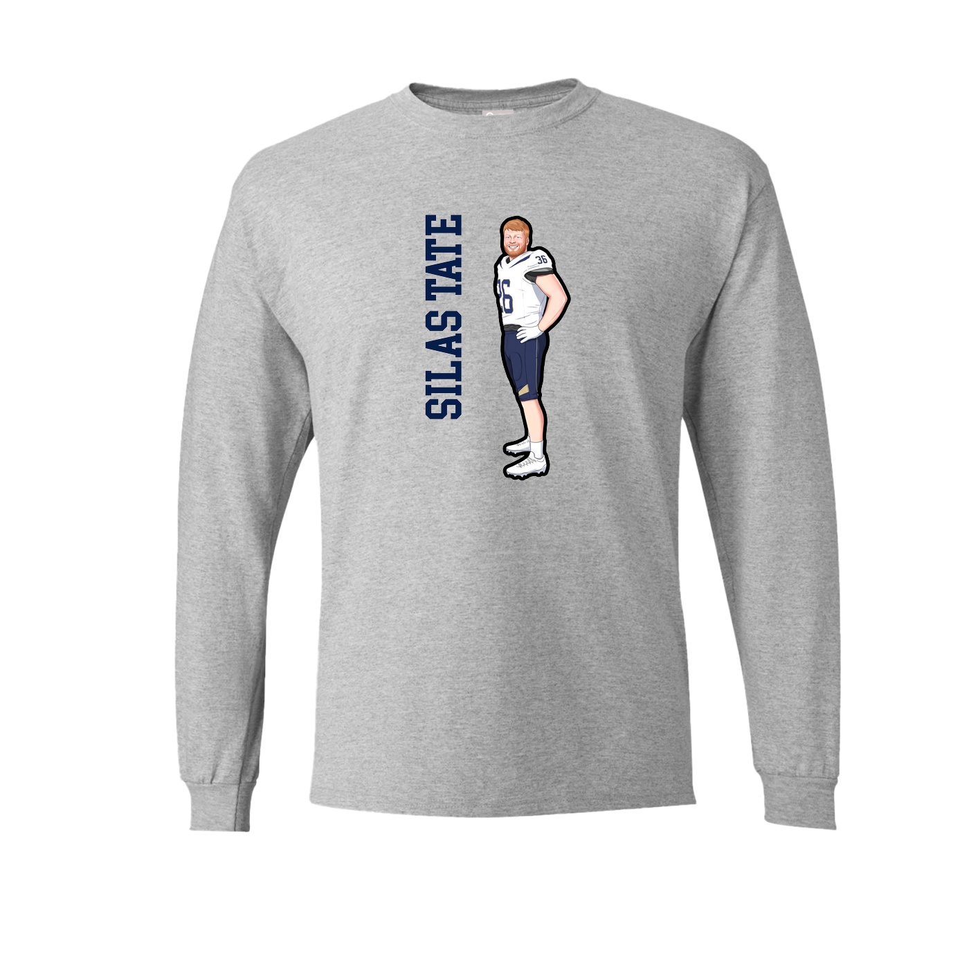 Long Sleeve Tee — Name Vertical in Grey