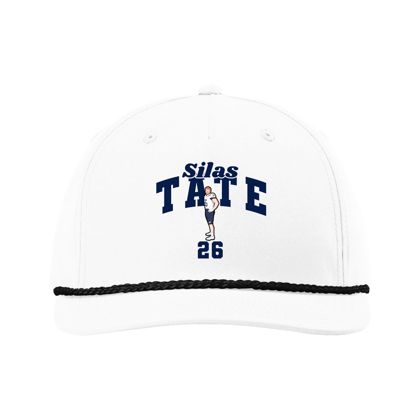 Five-Panel Classic Rope Cap — Signature Arch in White