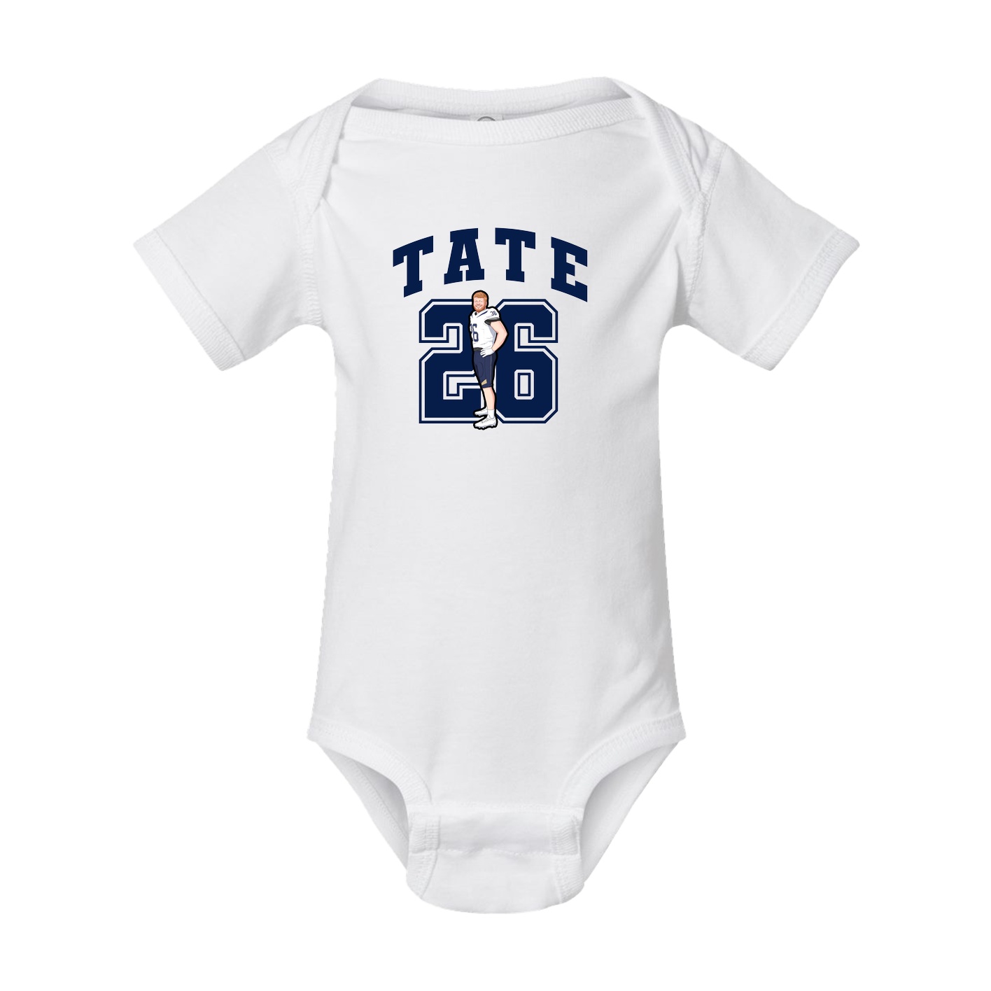 Baby Onesie — Number in White
