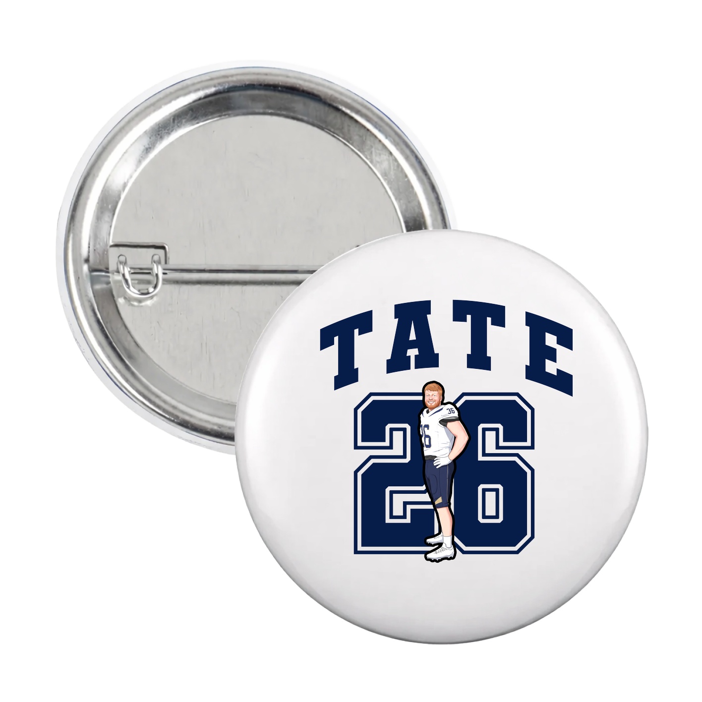 Game Day Button — Number in White