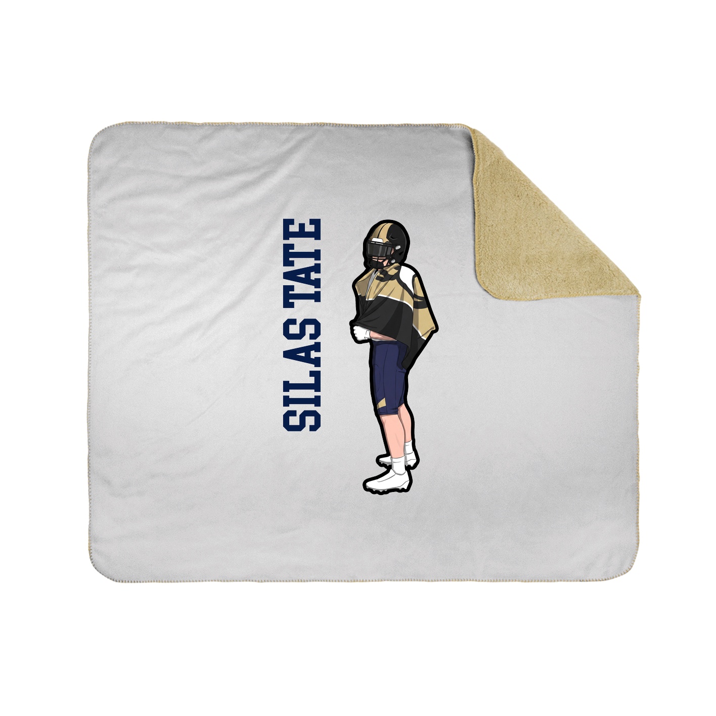 Throw Blanket — Name Vertical in White