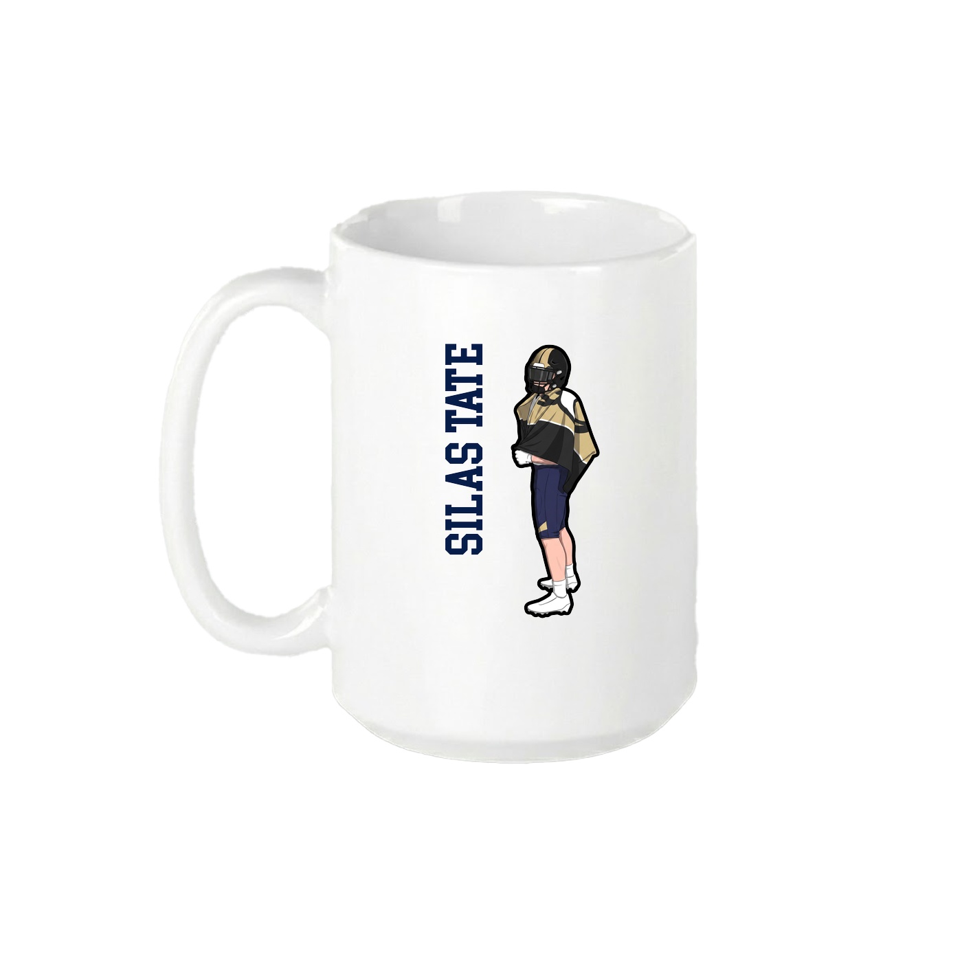 15oz Coffee Mug — Name Vertical in White