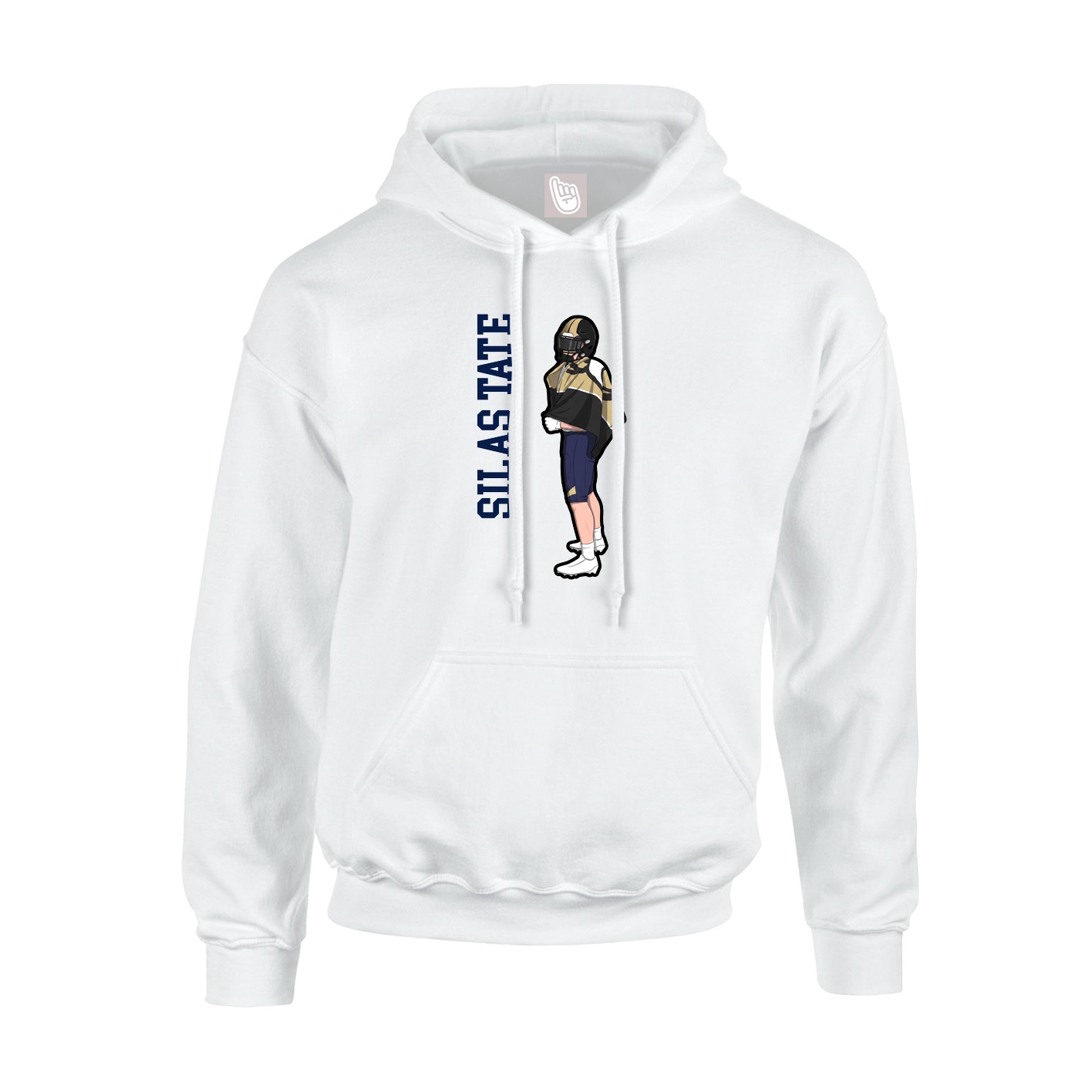 Youth Hoodie — Name Vertical in White