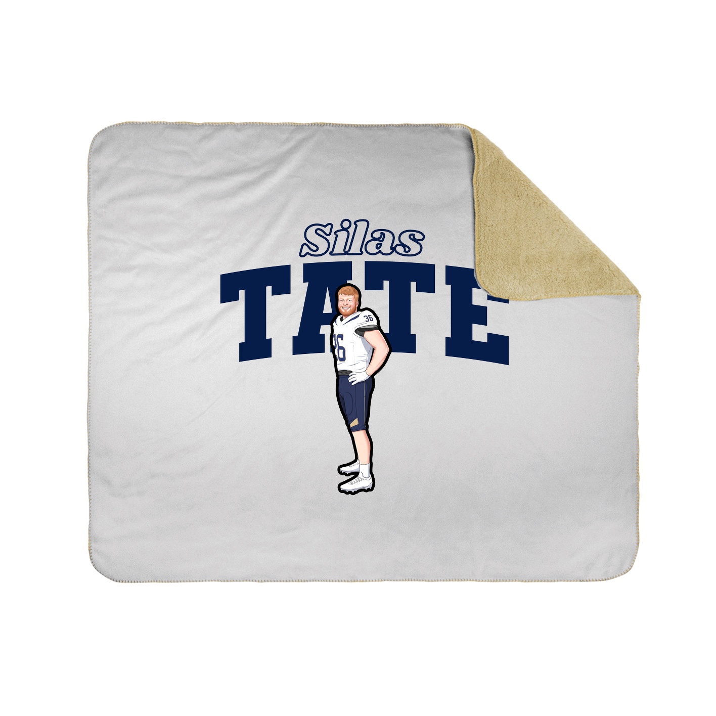Throw Blanket — Name Arch in White