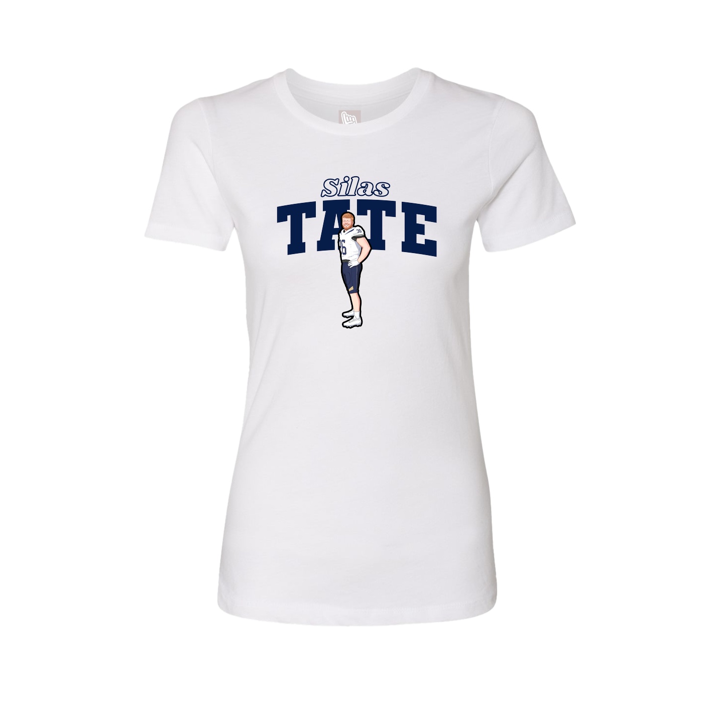 Fitted Women's Tee — Name Arch in White