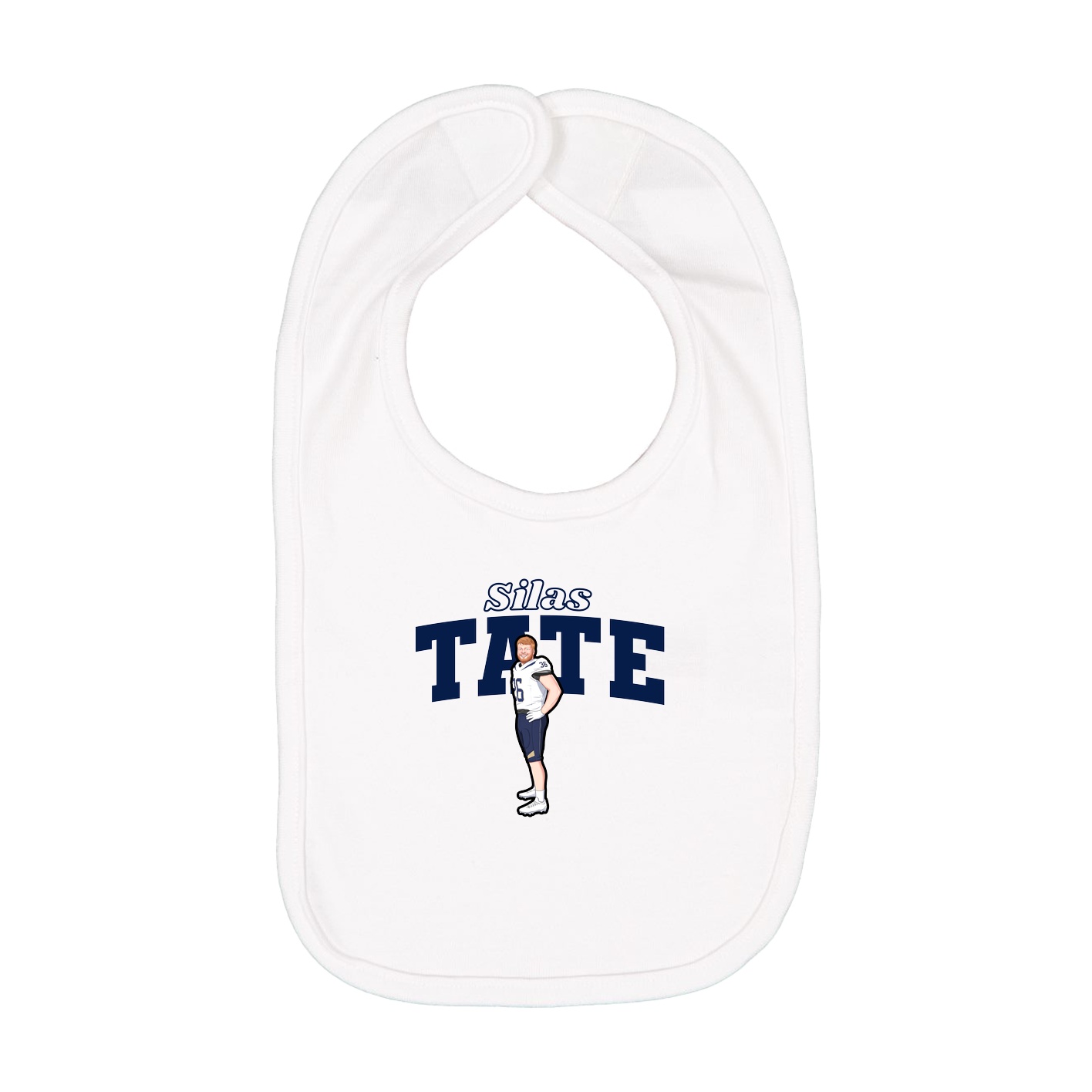Infant Bib — Name Arch in White