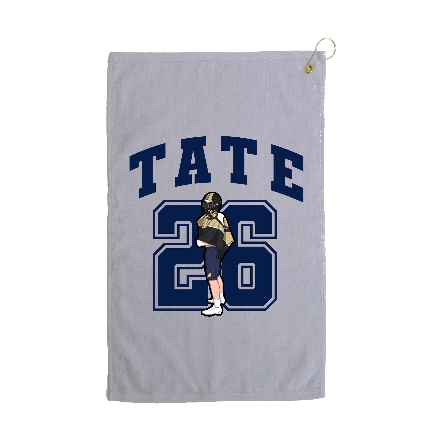 Golf Towel — Number in Grey