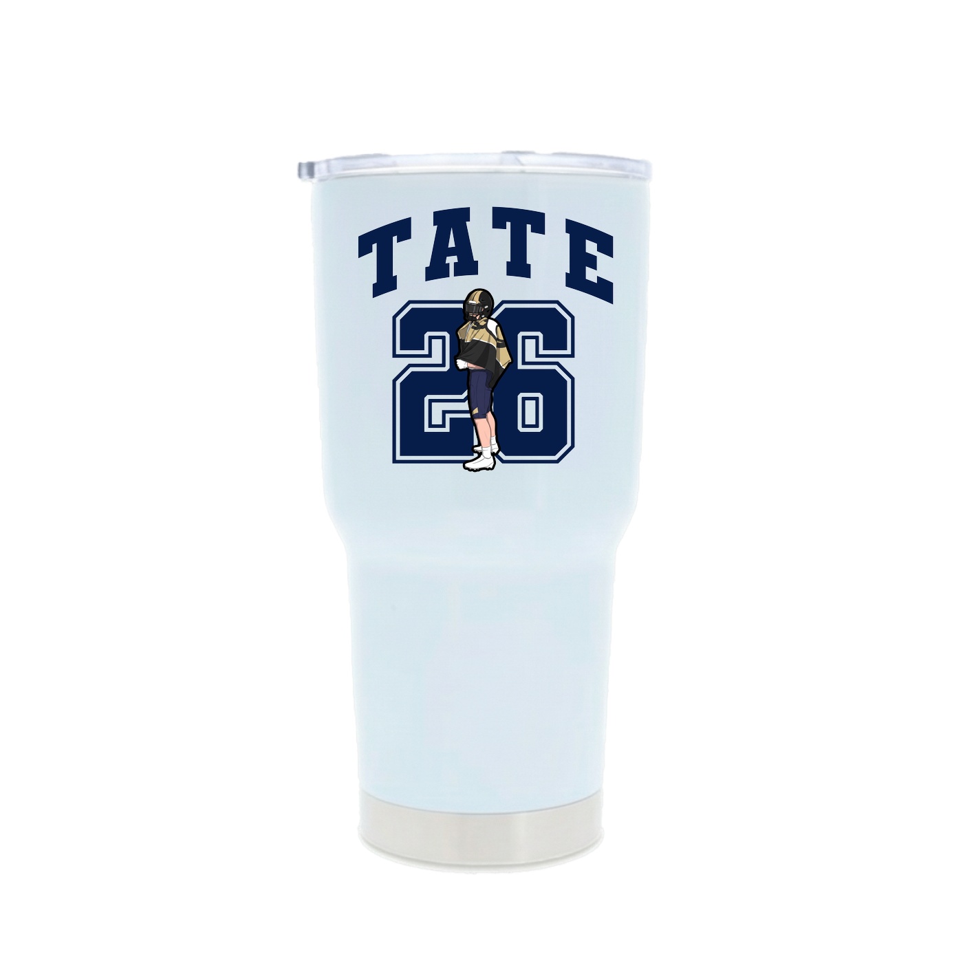 30oz Stainless Steel Tumbler — Number in White