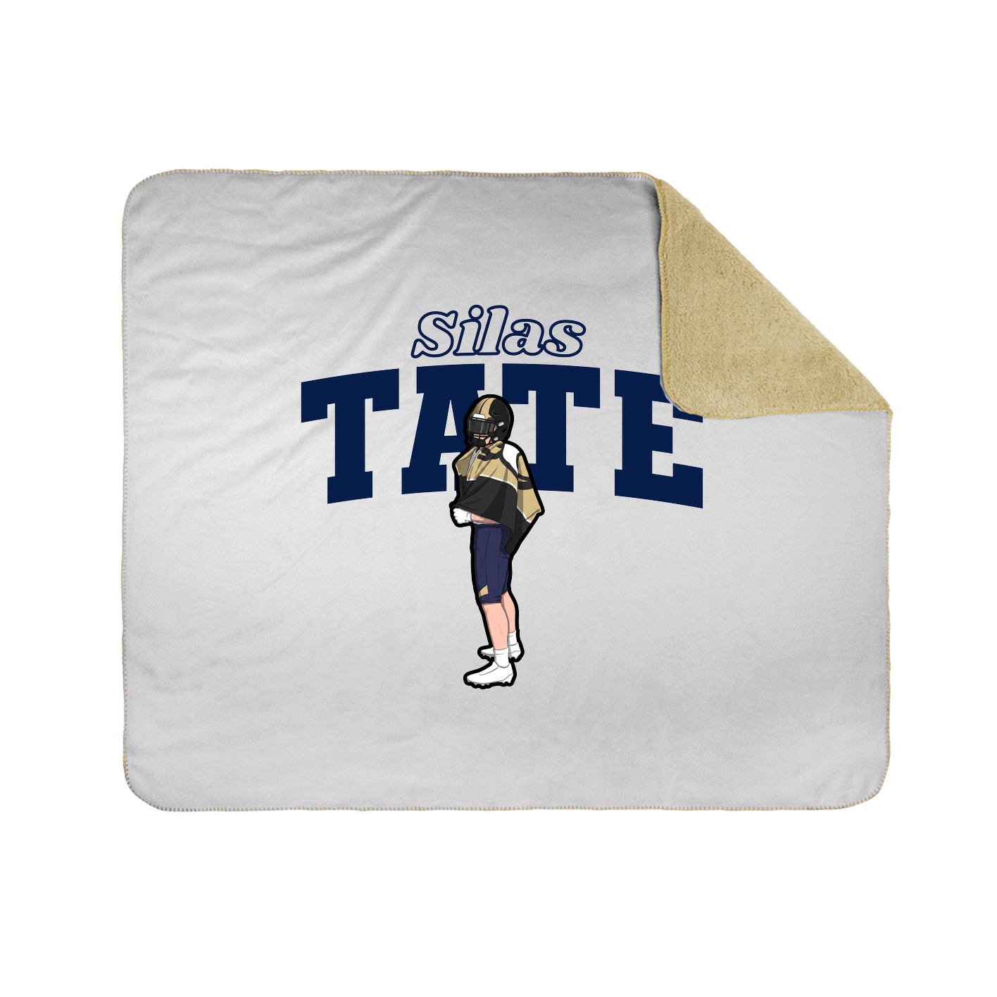 Throw Blanket — Name Arch in White