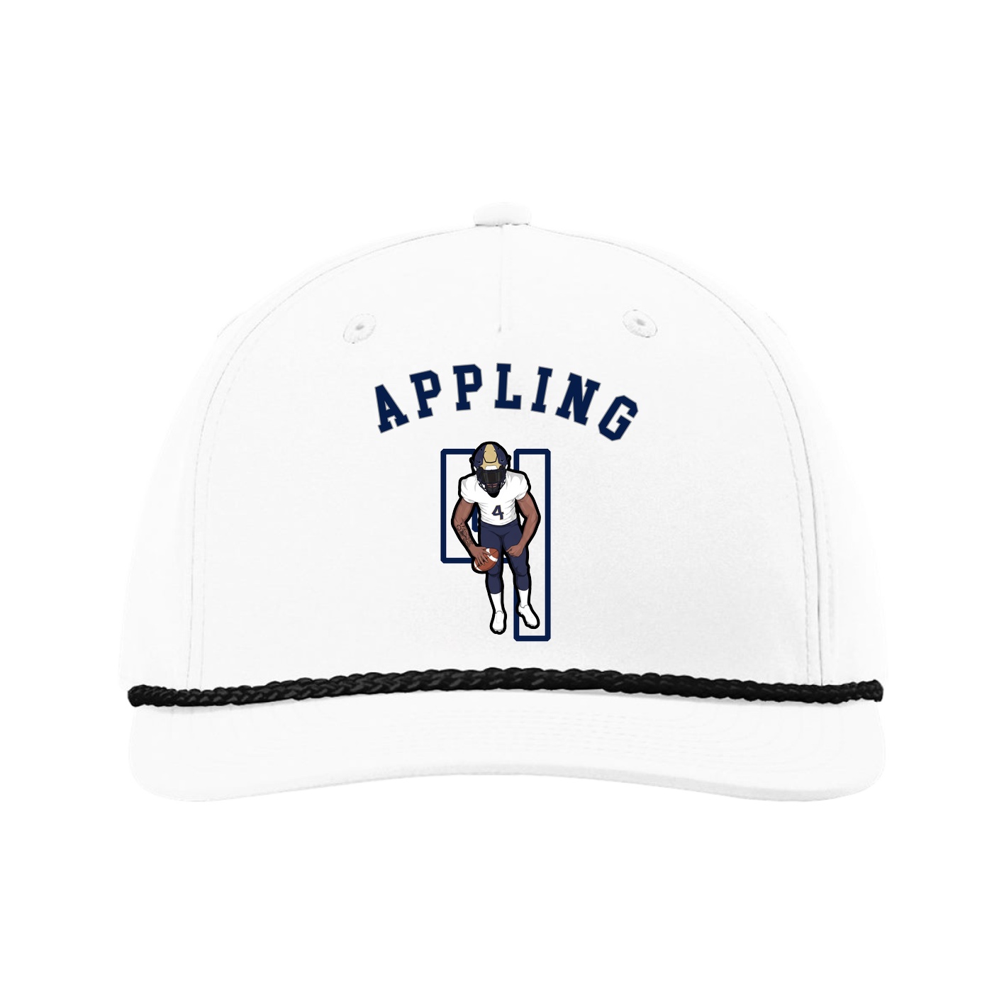 Five-Panel Classic Rope Cap — Shirsey Arch in White