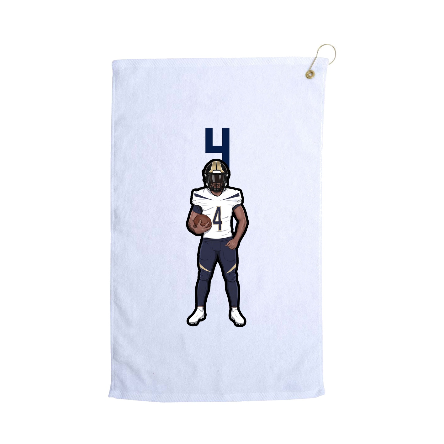 Golf Towel — Number Top in White