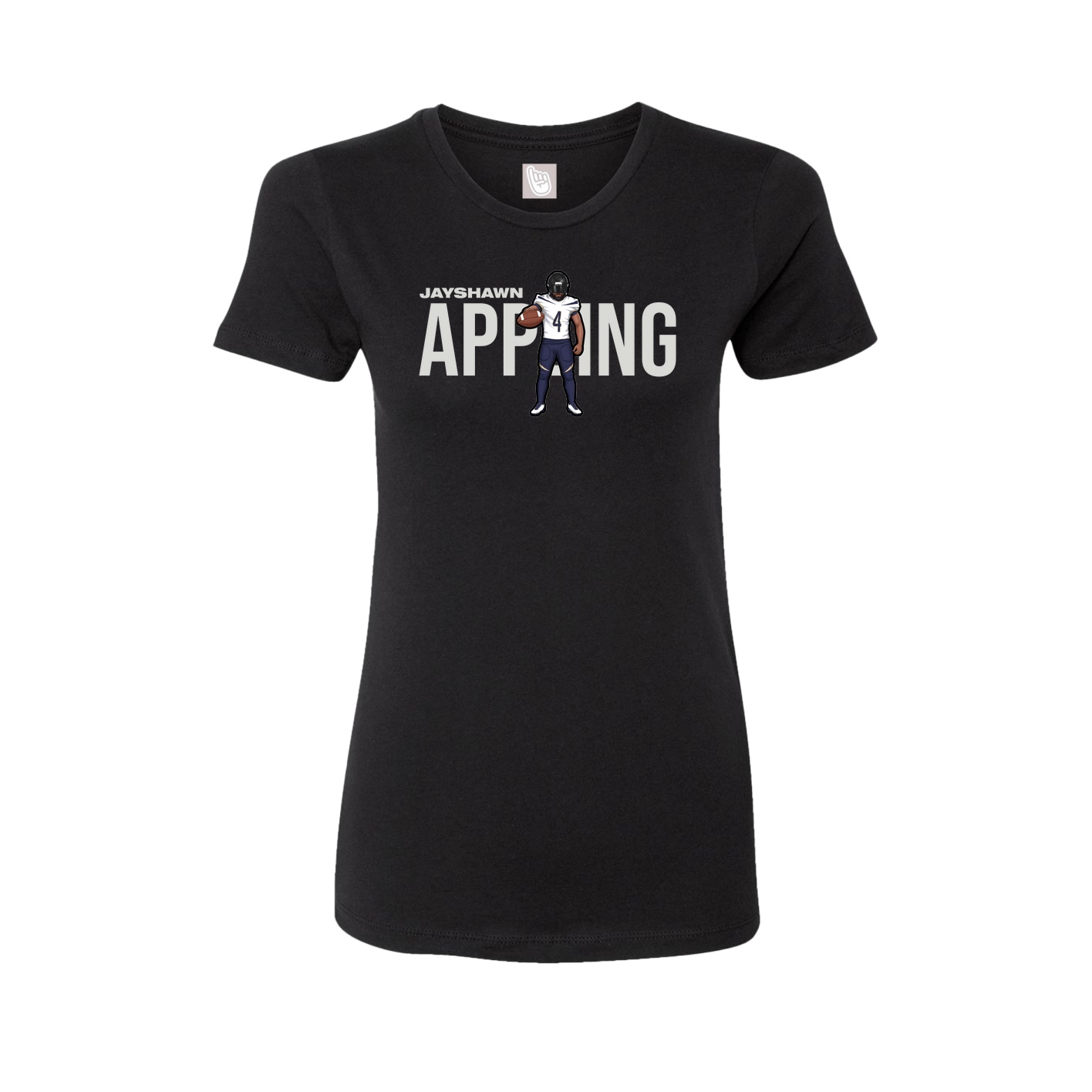 Fitted Women's Tee — Player Name in Black