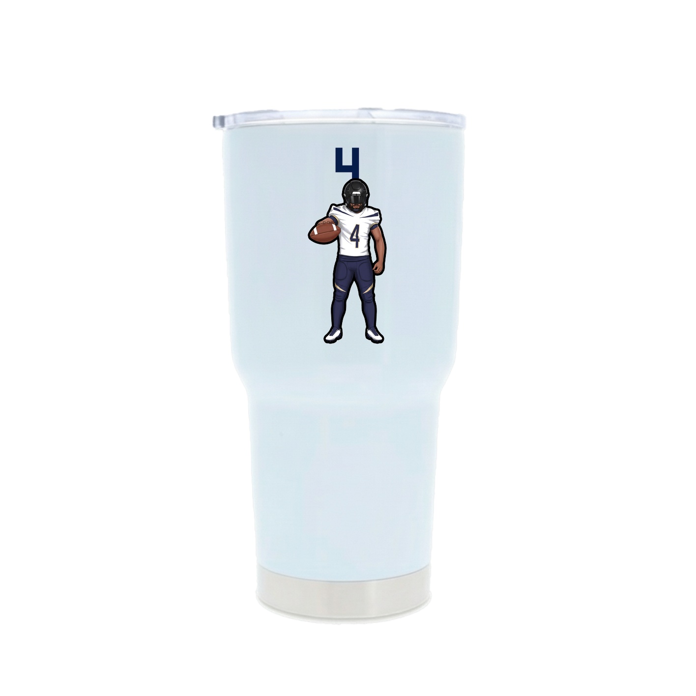 30oz Stainless Steel Tumbler — Number Top in White