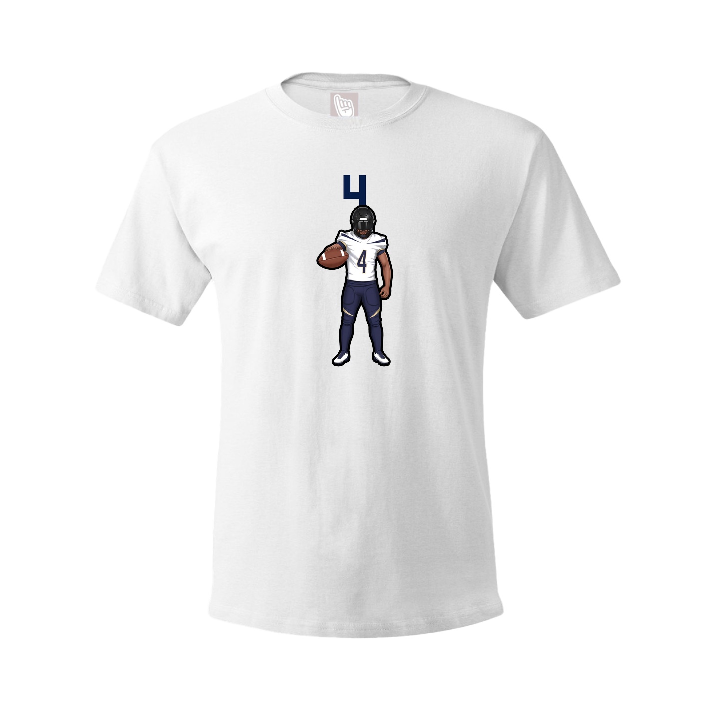 Youth Tee — Number Top in White