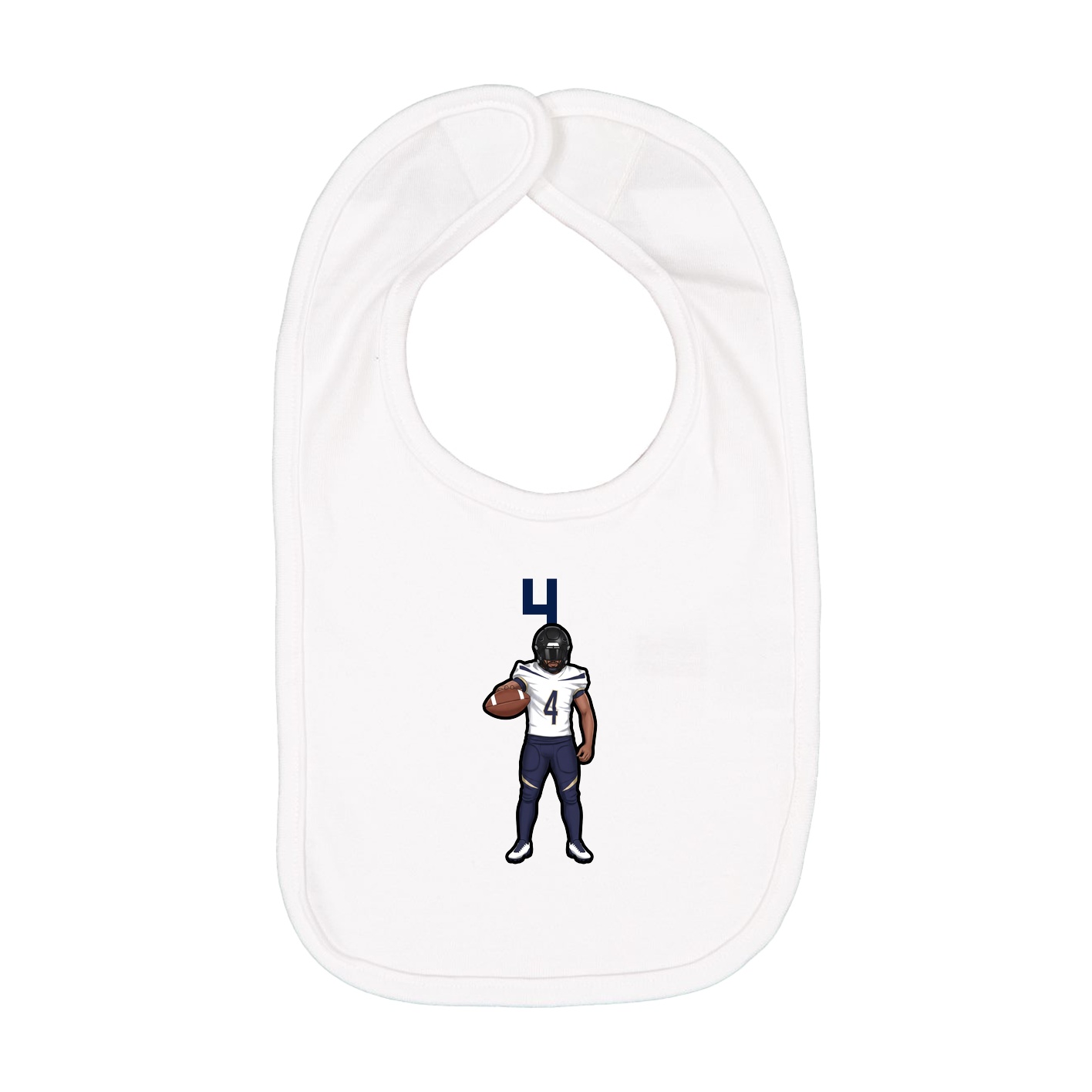 Infant Bib — Number Top in White