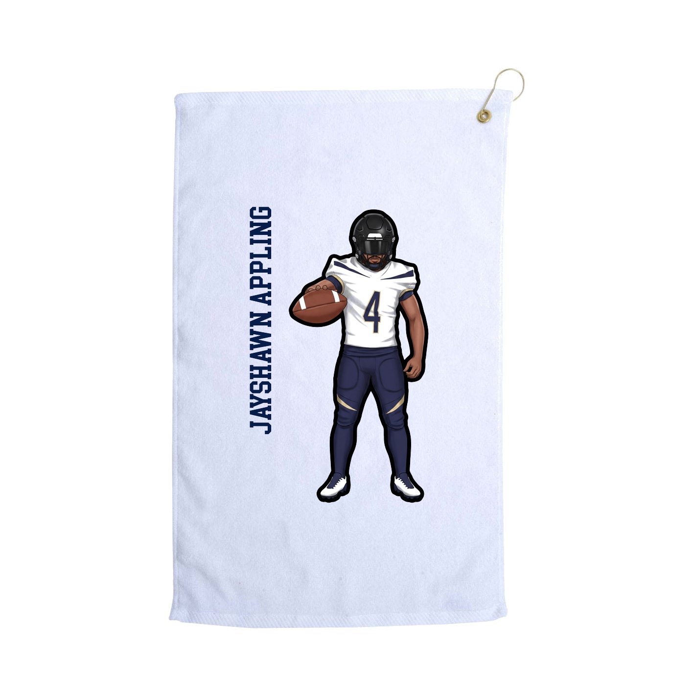 Golf Towel — Name Vertical in White