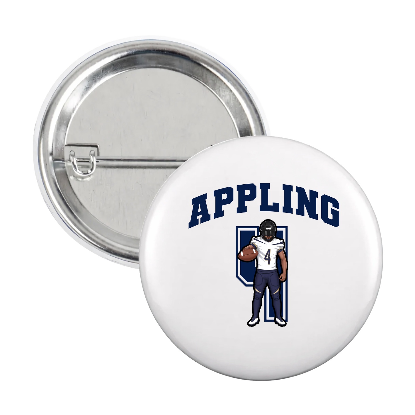 Game Day Button — Number in White