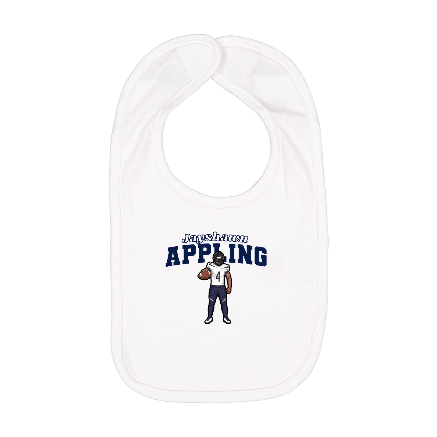 Infant Bib — Name Arch in White