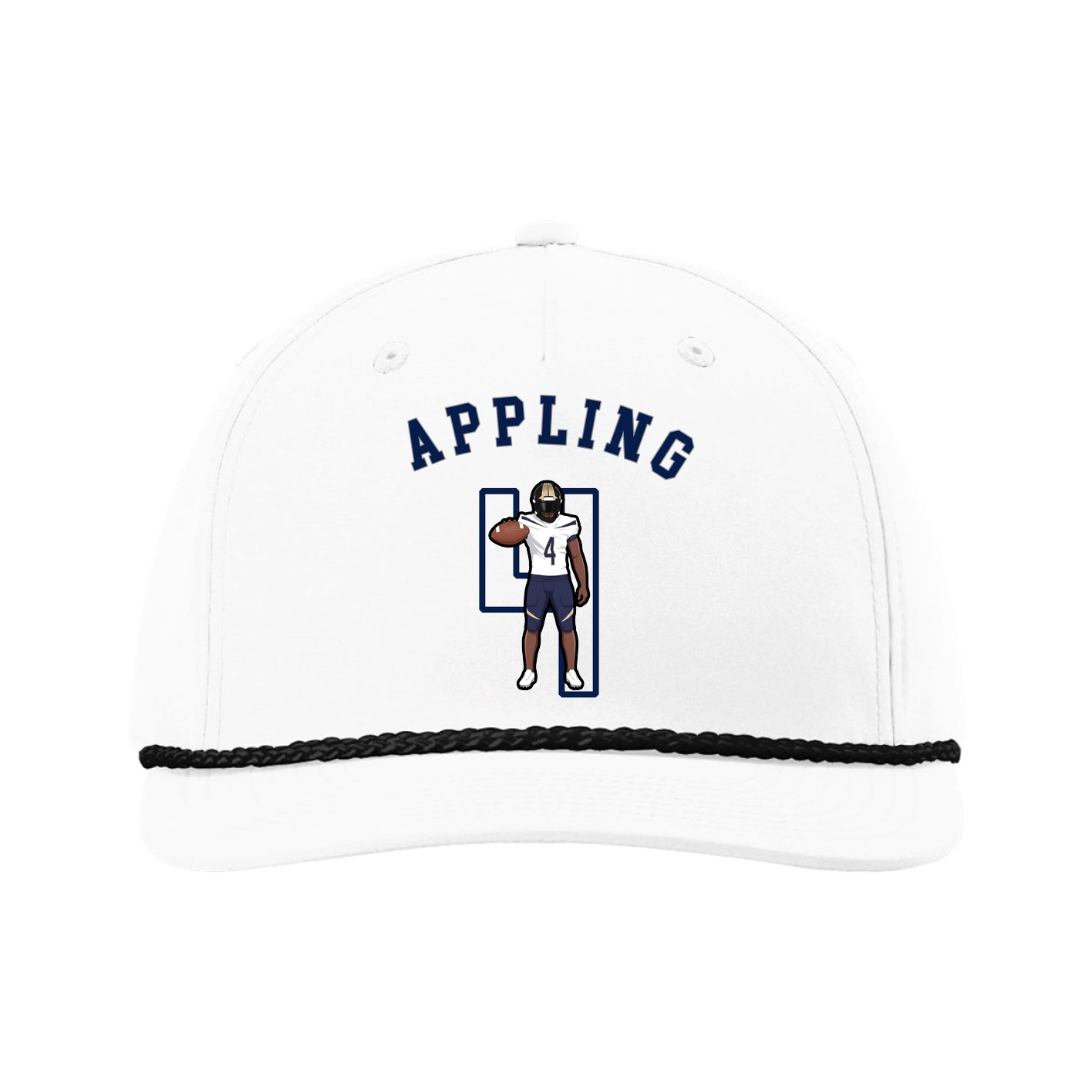 Five-Panel Classic Rope Cap — Shirsey Arch in White