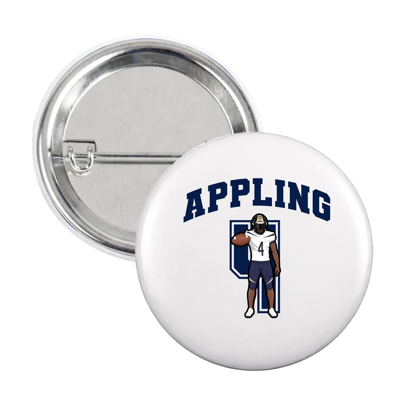 Game Day Button — Number in White