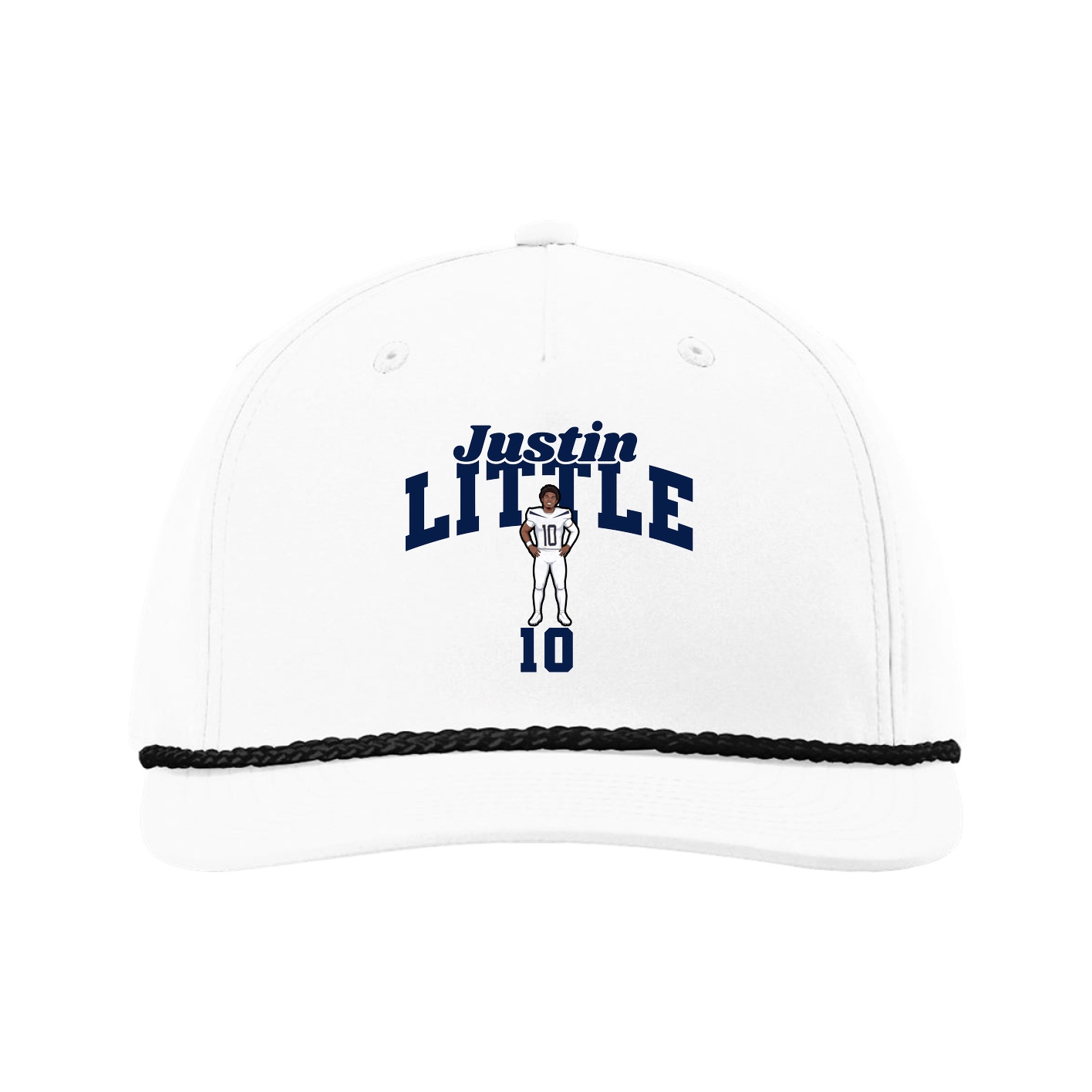 Five-Panel Classic Rope Cap — Signature Arch in White