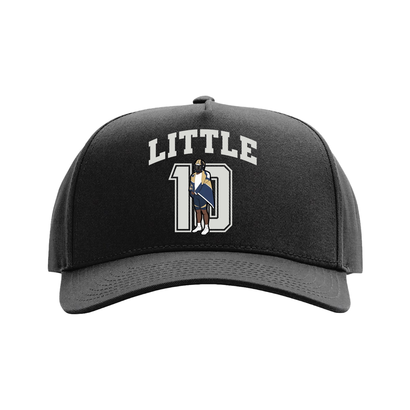 Full Fabric Five-Panel Champ Cap — Number in Black