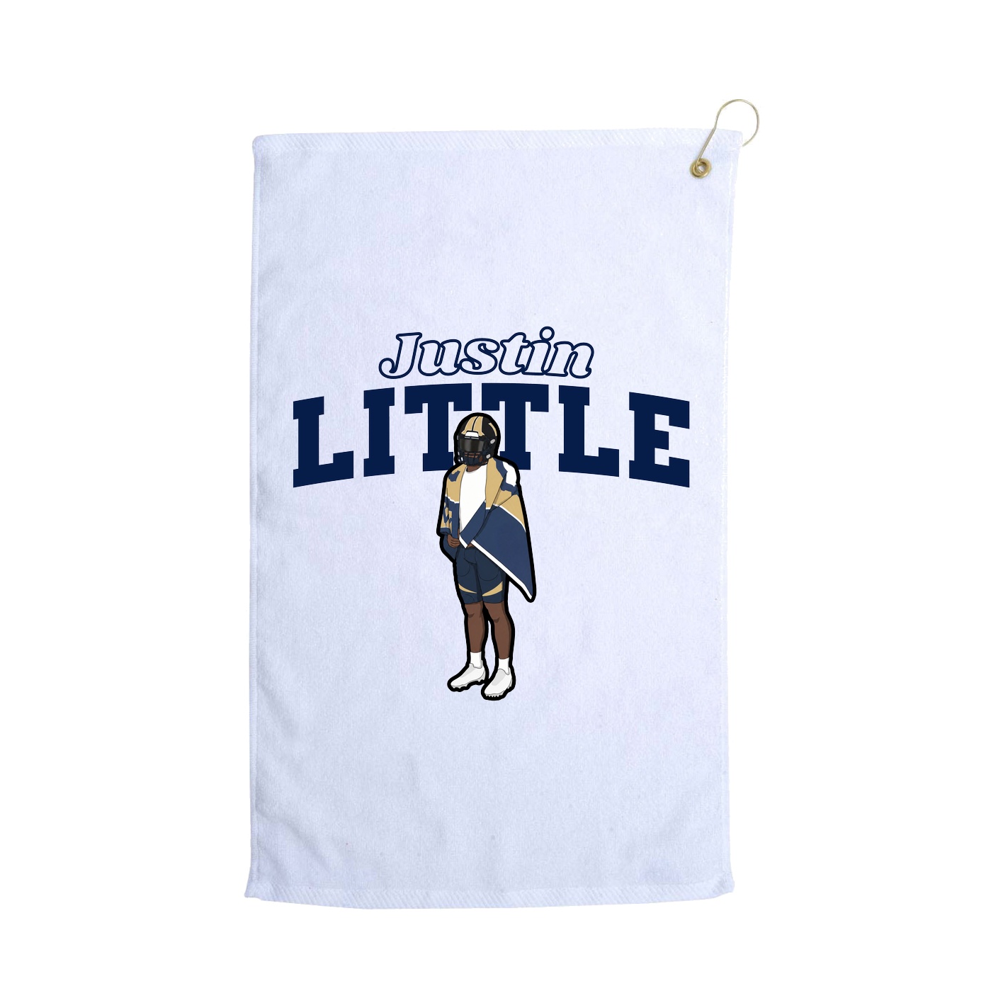 Golf Towel — Name Arch in White