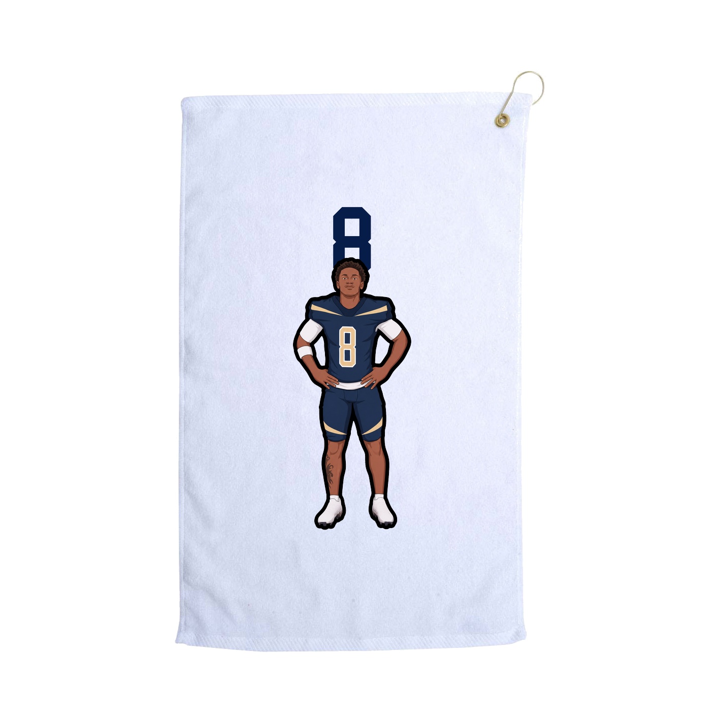 Golf Towel — Number Top in White