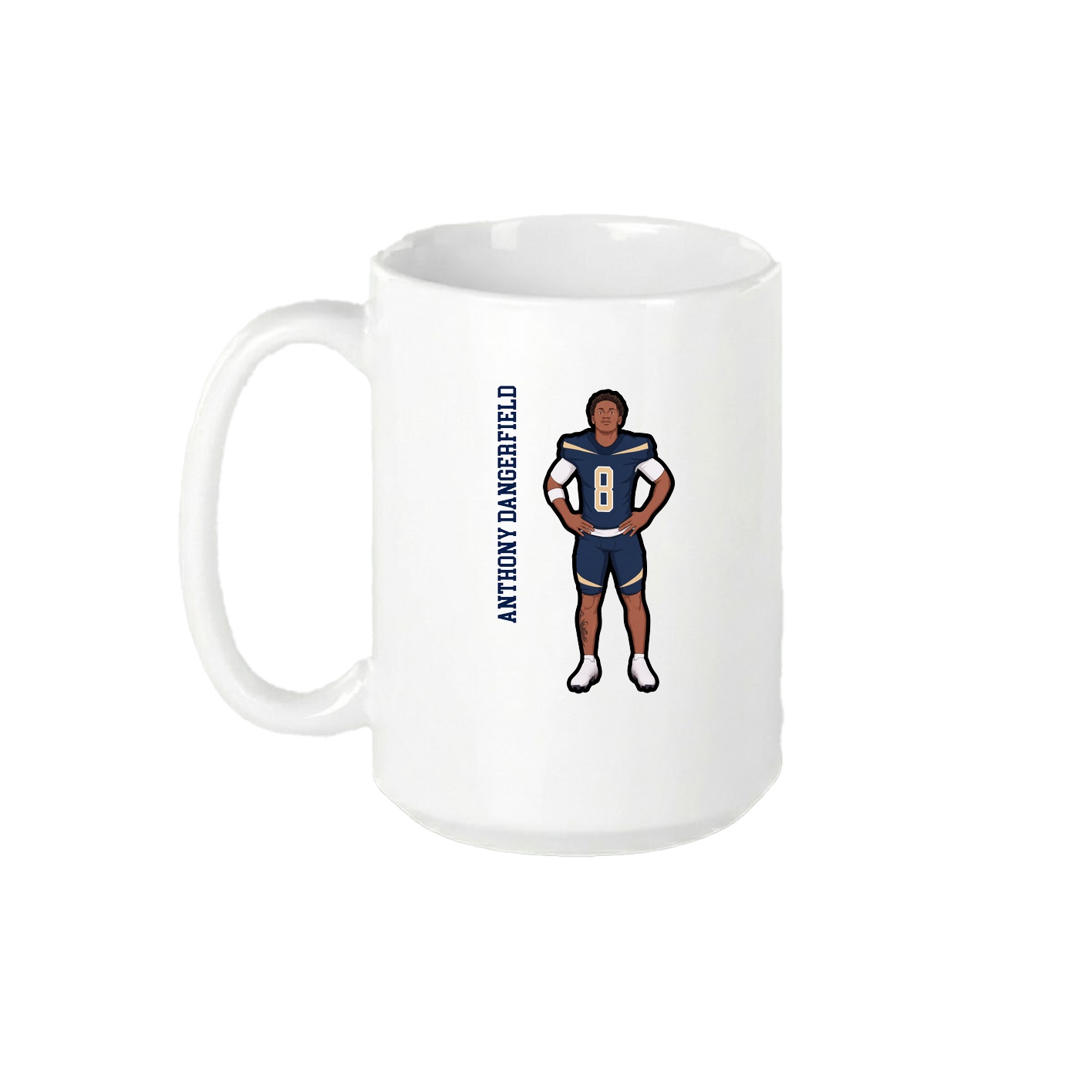 15oz Coffee Mug — Name Vertical in White