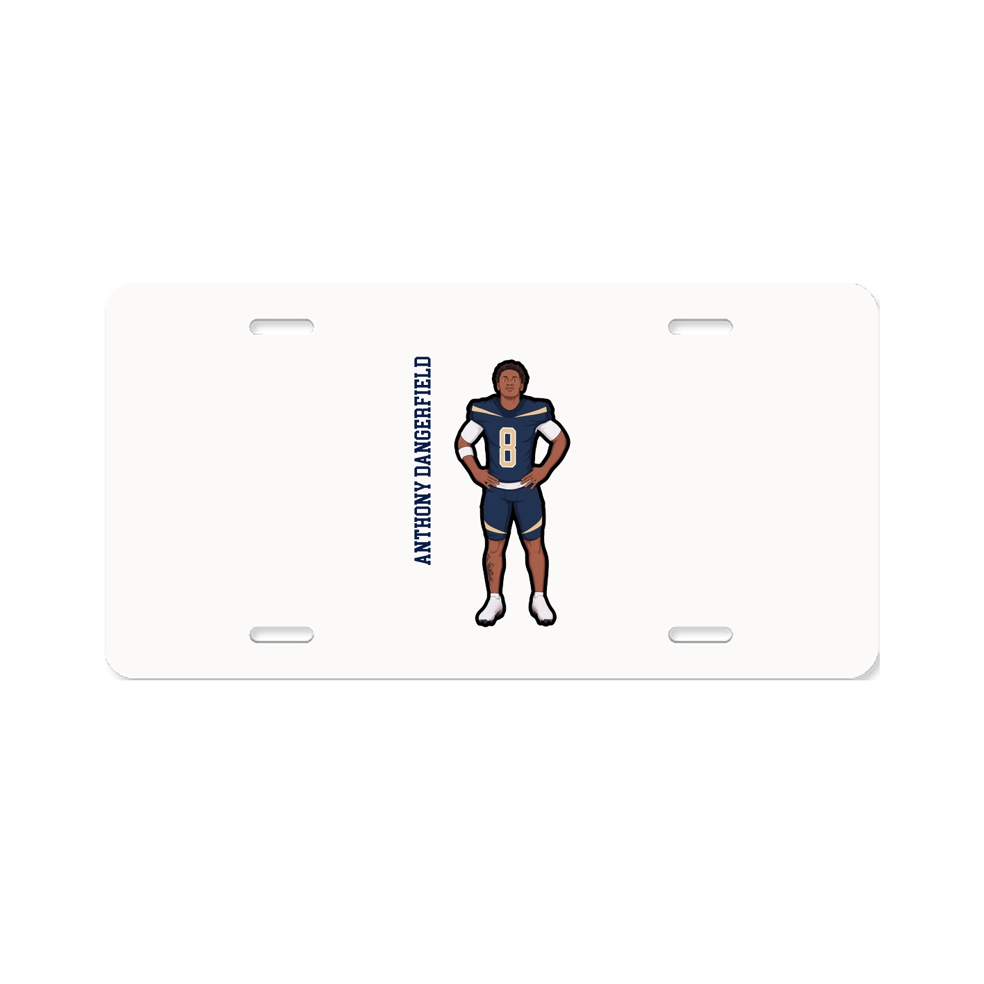 License Plate — Name Vertical in Classic