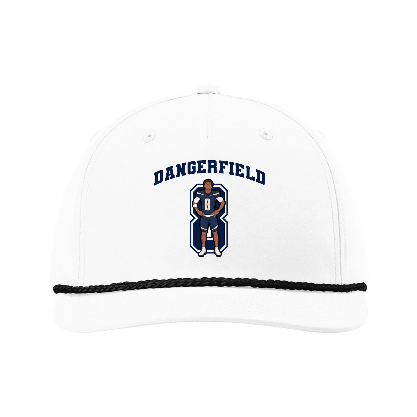 Five-Panel Classic Rope Cap — Number in White