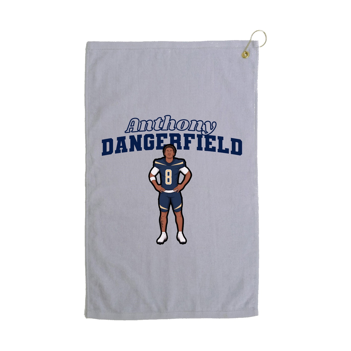 Golf Towel — Name Arch in Grey