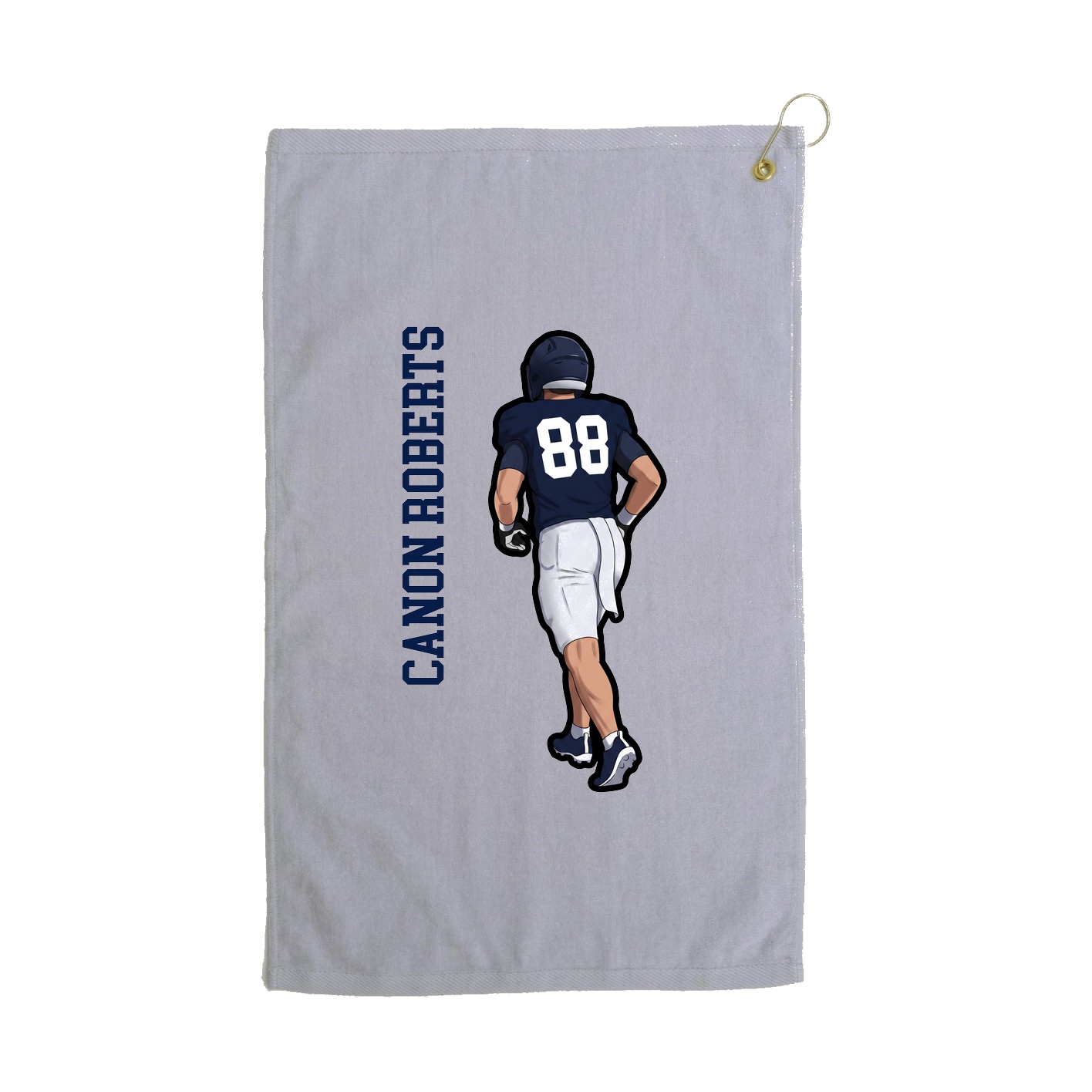 Golf Towel — Name Vertical in Grey