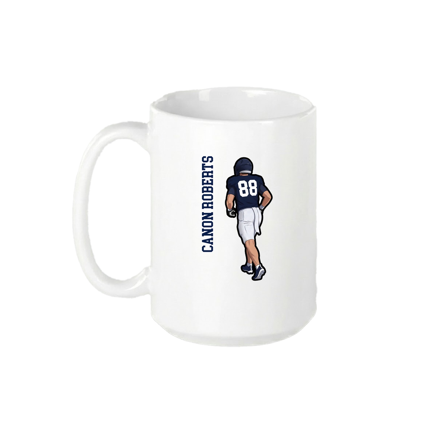 15oz Coffee Mug — Name Vertical in White