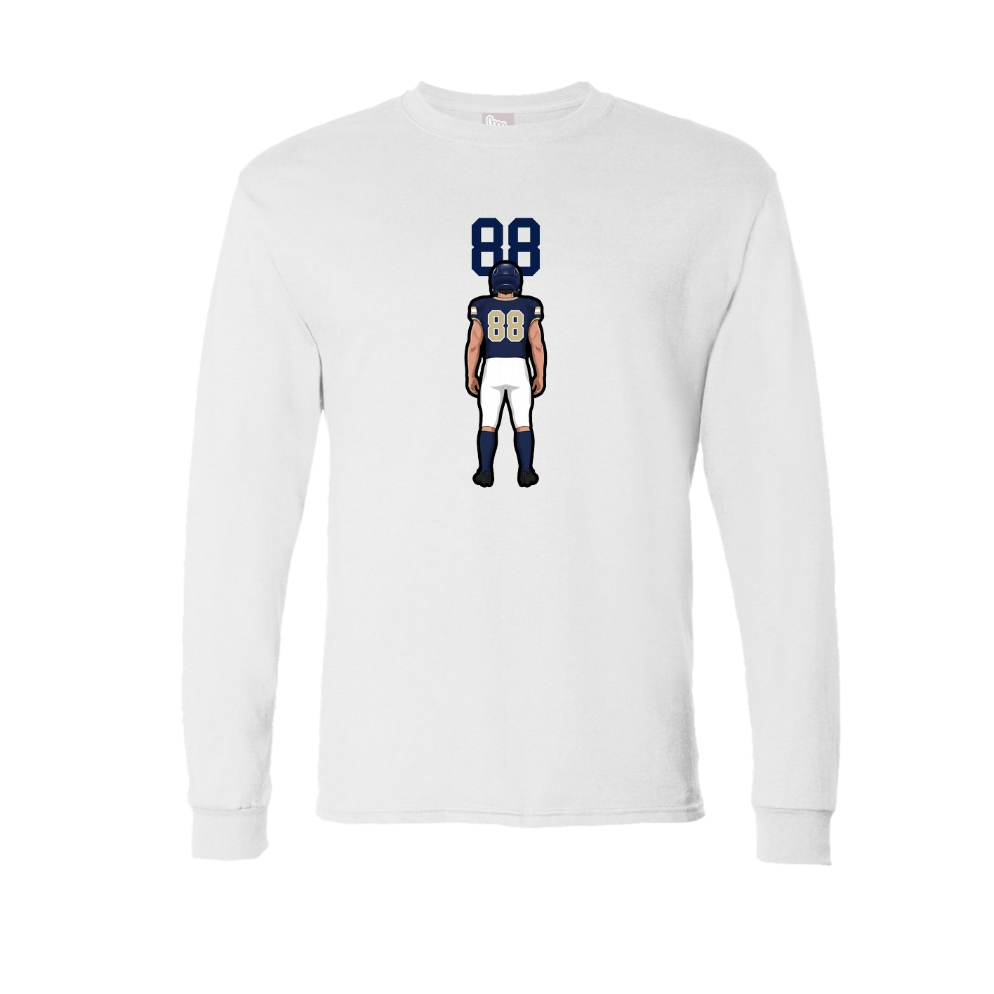 Long Sleeve Tee — Number Top in White