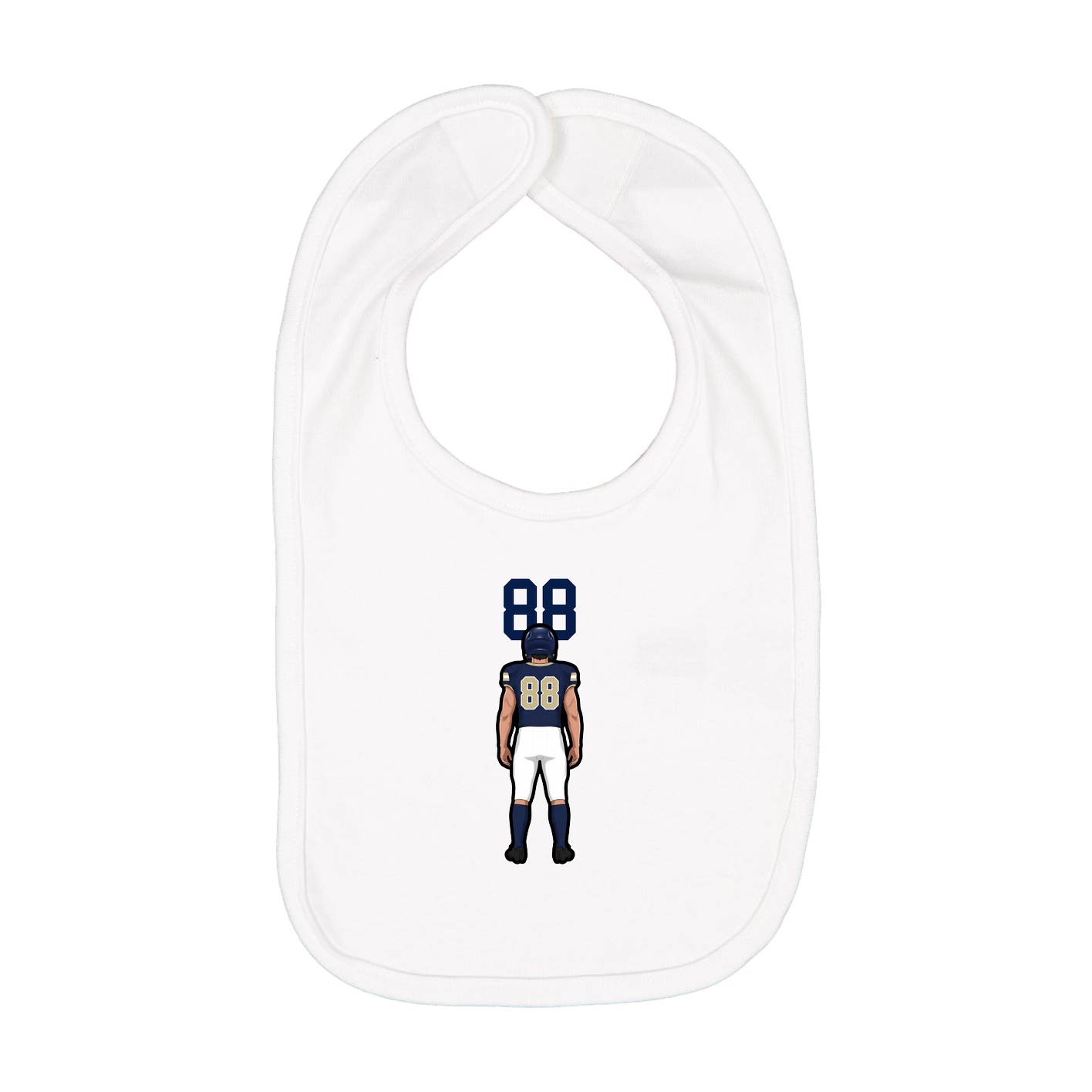 Infant Bib — Number Top in White
