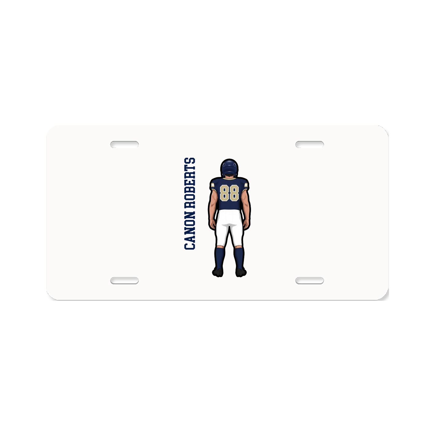 License Plate — Name Vertical in Classic