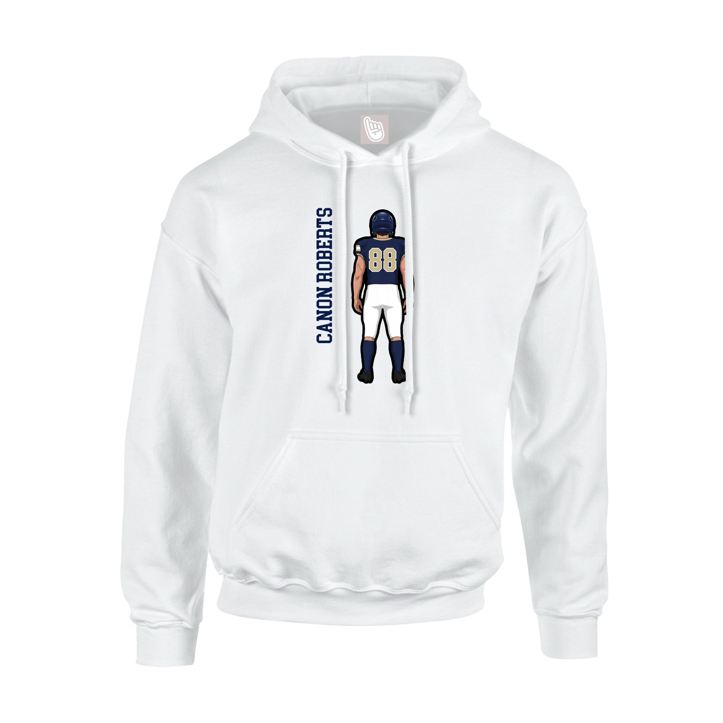 Hoodie — Name Vertical in White