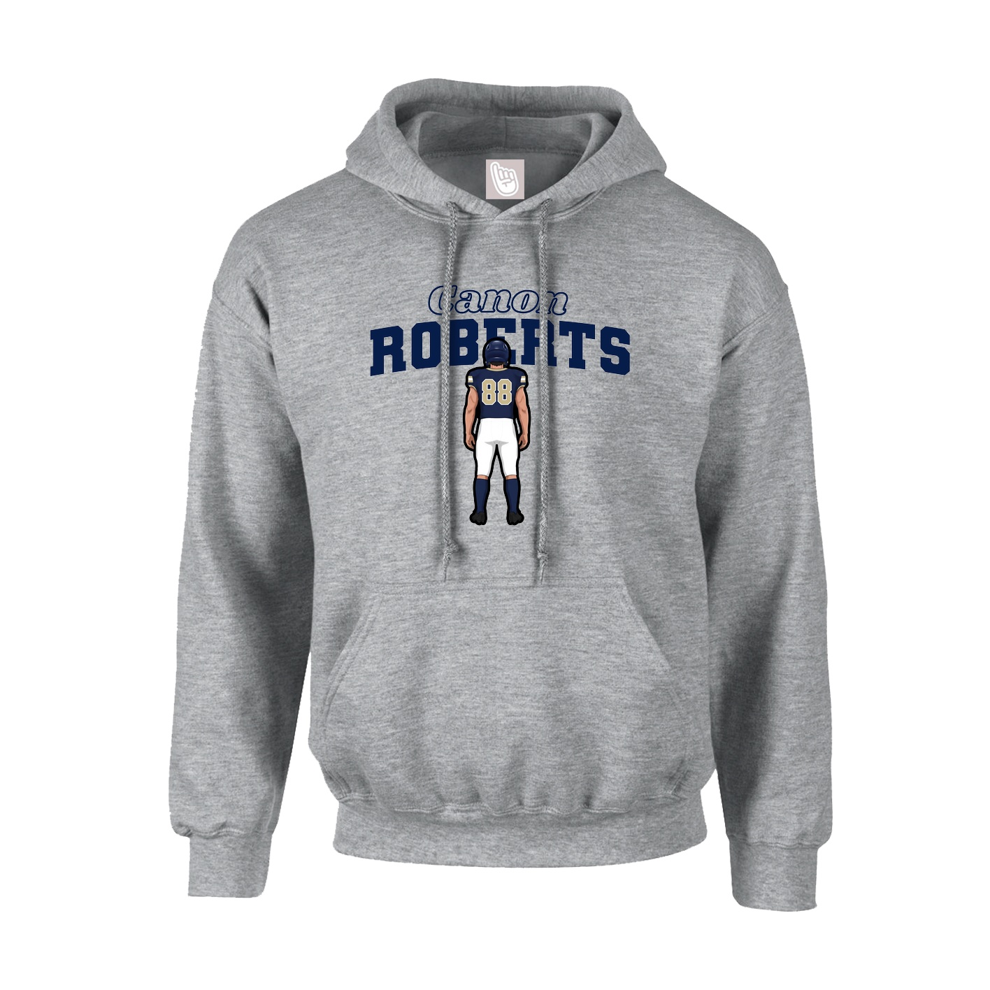 Hoodie — Name Arch in Grey