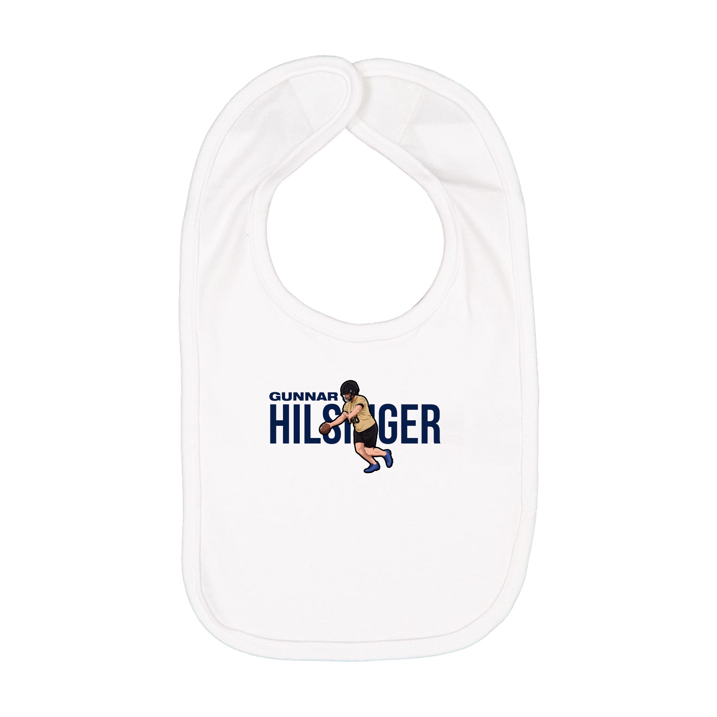 Infant Bib — Player Name in White